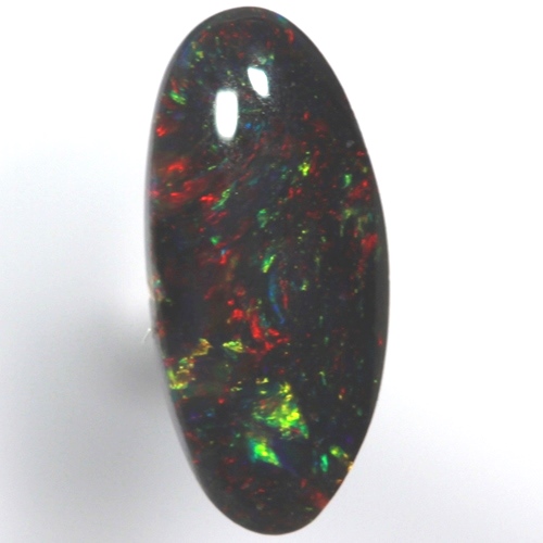 SOLID BLACK OPAL Bright cherry red and green
